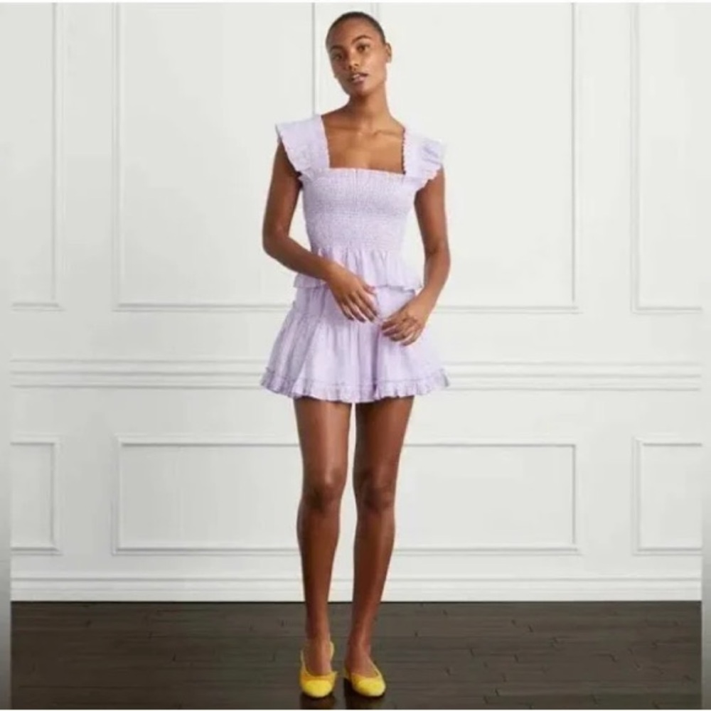 Hill House The Linen Paz Skirt Lilac Stripe M